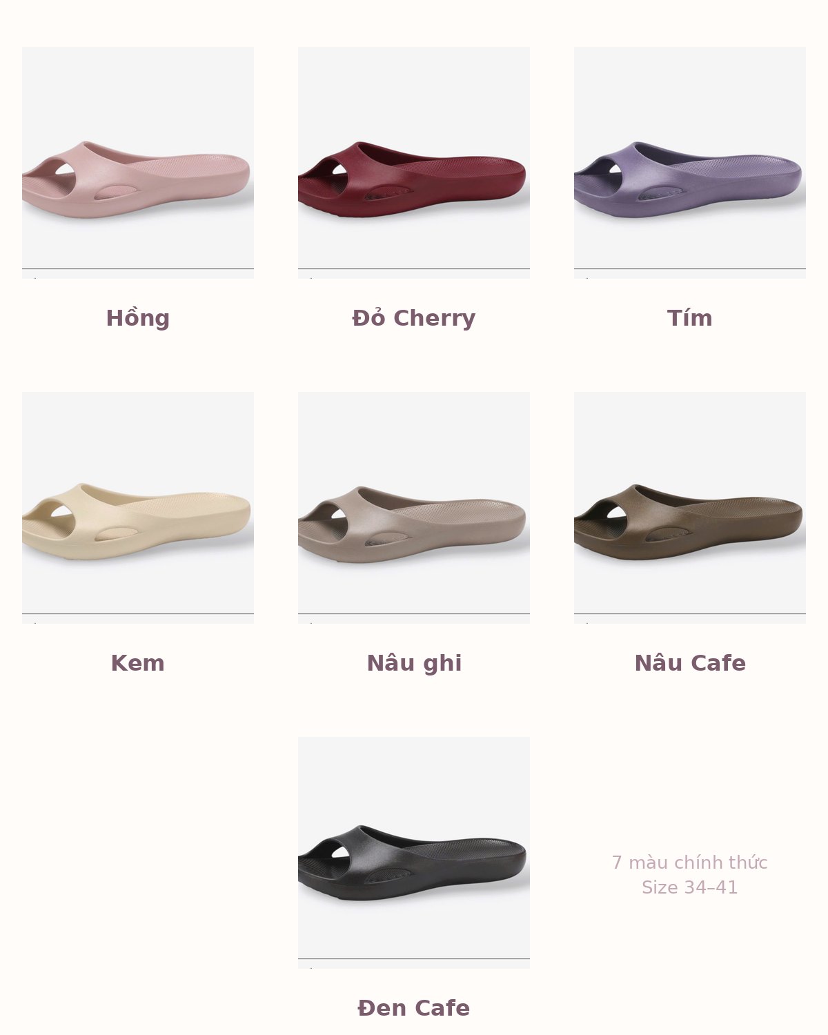 Bộ sưu tập 7 màu dép EVA